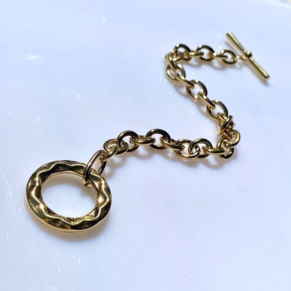 💙 Gold Plated Stainless Steel Cable Chain Bracelet - Picture 3 of 7
